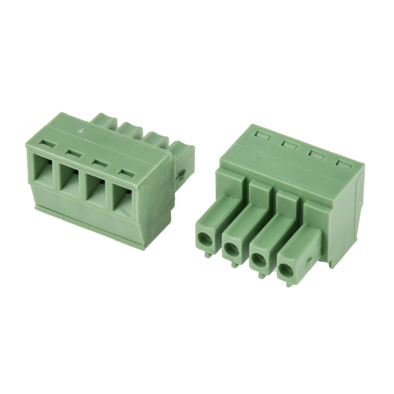 20 pcs - RS PRO 3.81mm Pitch 4 Way Right Angle Pluggable Terminal Block, Plug, Through Hole, Screw Termination