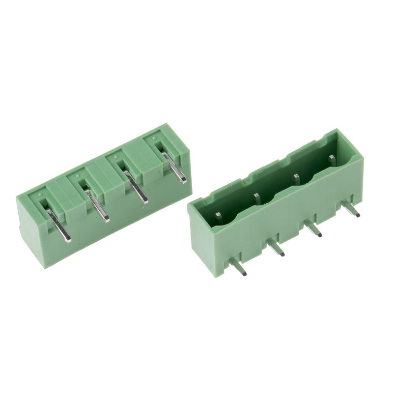 50 pcs - RS PRO 7.62mm Pitch 4 Way Right Angle Pluggable Terminal Block, Header, Through Hole, Solder Termination