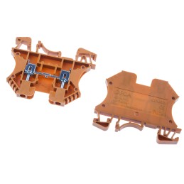 50 pcs - RS PRO Orange DIN Rail Terminal Block, 2.5mm², Screw Termination