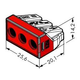 50 pcs - 773-173 Wago 773 PUSH WIRE Series Junction Box Connector, 3-Way, 41A, 14 - 10 AWG Wire, Push In Termination