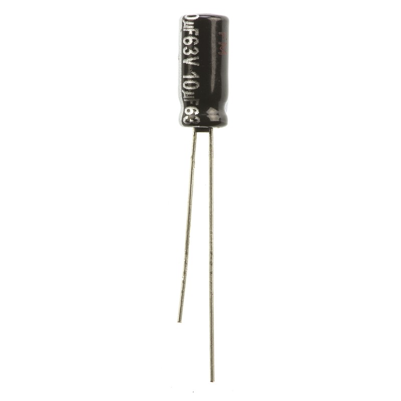 200 pcs - ECA1JHG100 Panasonic 10μF Aluminium Electrolytic Capacitor 63V dc, Radial, Through Hole - ECA1JHG100