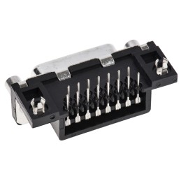 1 pcs - Amphenol ICC Delta D 15 Way Right Angle Through Hole D-sub Connector Socket, 2.74mm Pitch