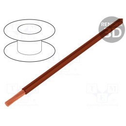 20 m : 61.7550-27 - Wire, Silivolt®-E, 1x0.15mm2, stranded, Cu, silicone, brown, 150V