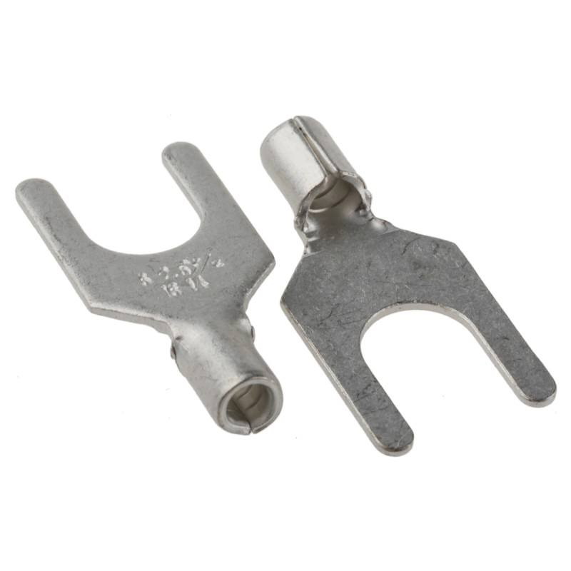 500 pcs - RS PRO Uninsulated Crimp Spade Connector, 1.5mm² to 2.5mm², 16AWG to 14AWG, M6 Stud Size