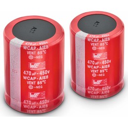 10 pcs - 861221485014 Wurth Elektronik 180μF Aluminium Electrolytic Capacitor 450V dc, Snap-In - 861221485014