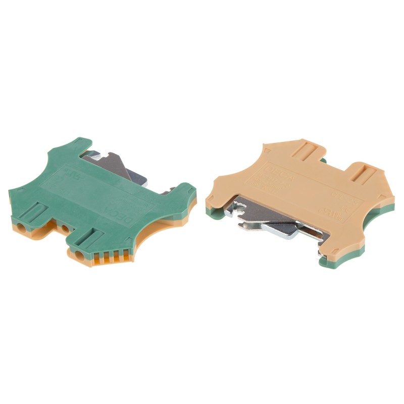 20 pcs - RS PRO 2-Way DIN Rail Earth Block, 0.5 to 2.5mm², 26 - 12 AWG Wire, Screw