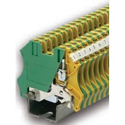 20 pcs - RS PRO 2-Way DIN Rail Earth Block, 0.5 to 2.5mm², 26 - 12 AWG Wire, Screw