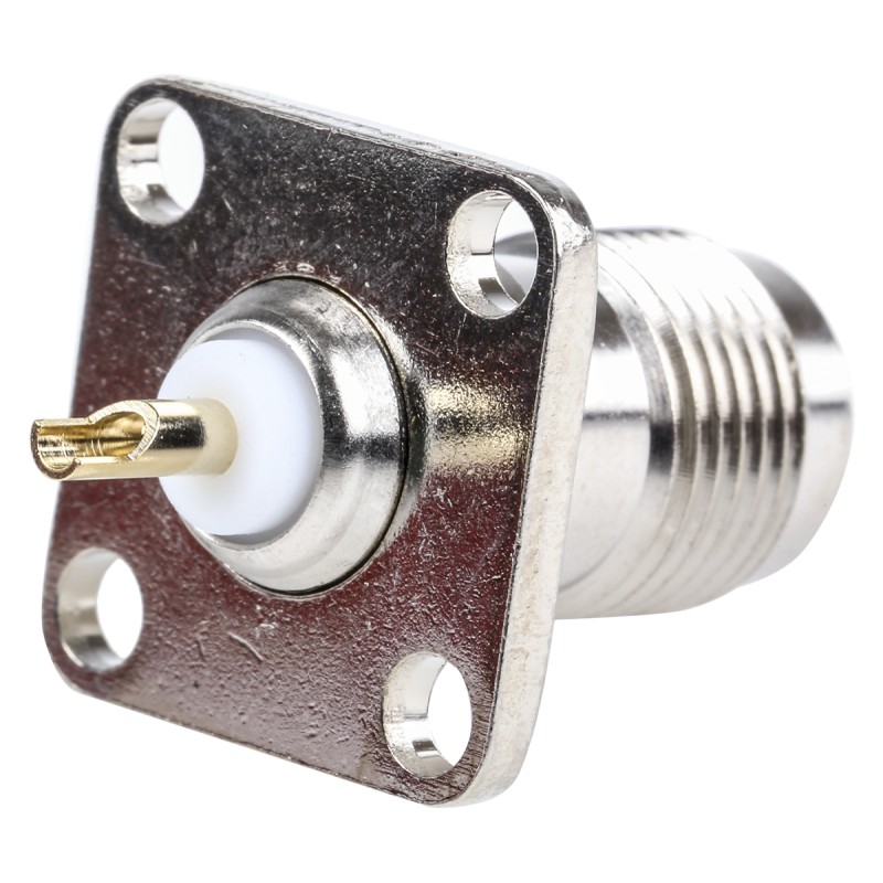 1 pcs - RS PRO, jack Panel Mount TNC Connector, 50Ω, Solder Termination, Straight Body