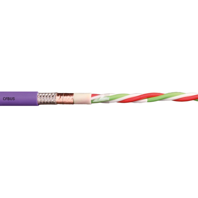 1 Reel of 100 M - Igus 4 Core Multicore Mains Power Cable, 0.38 mm², 100m, Red lilac Thermoplastic Elastomers TPE Sheath, PROFIB