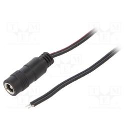 10 pcs : ECJ08F2155STST - Cable, 2x0.5mm2, wires,DC 5,5/2,1 socket, straight, black, 0.8m