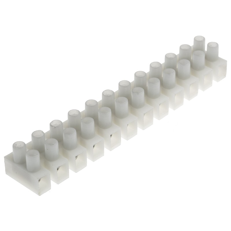 20 pcs - RS PRO Non-Fused Terminal Block, 12-Way, 3 - 24A, 12 AWG Wire, Screw Termination
