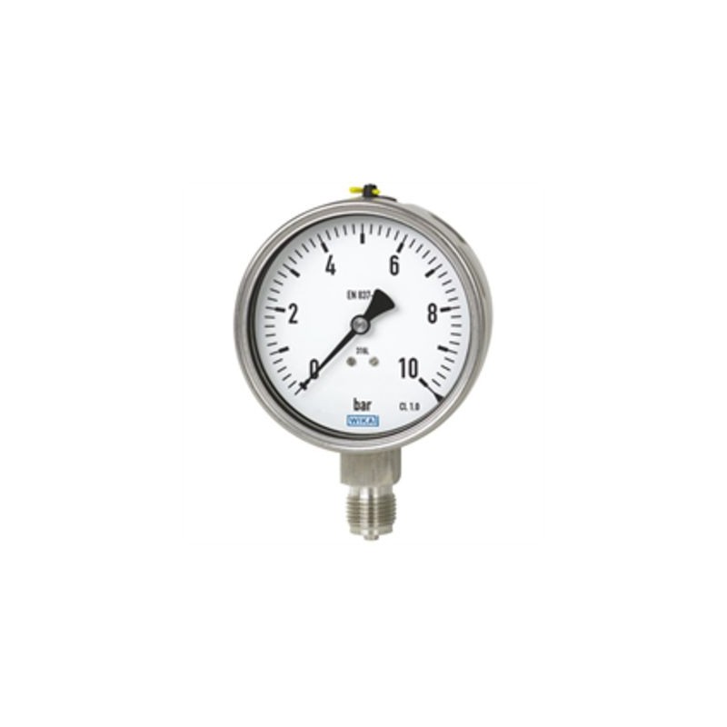 1 pcs - WIKA G 1/2 Analogue Pressure Gauge 10bar Bottom Entry, 9330240, 0bar min., 233.50
