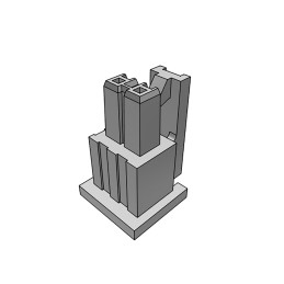 50 pcs - IPD1-02-S-K Samtec, IPD1 Male Crimp Connector Housing, 2.54mm Pitch, 2 Way, 1 Row