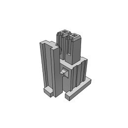 50 pcs - IPD1-02-S-K Samtec, IPD1 Male Crimp Connector Housing, 2.54mm Pitch, 2 Way, 1 Row