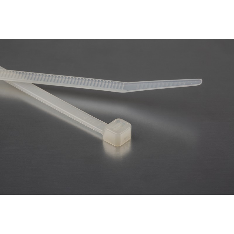 1 Bag of 100 - RS PRO Cable Tie, 190mm x 4.8 mm, Natural Nylon, Pk-100