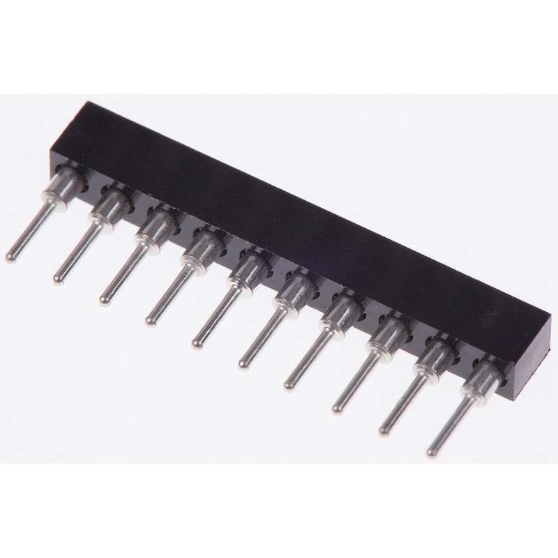 20 pcs - 831-87-010-10-001101 10 Way Preci-Dip Straight Through Hole 2mm SIL Socket, Solder, 3A 100 V ac, 150 V dc