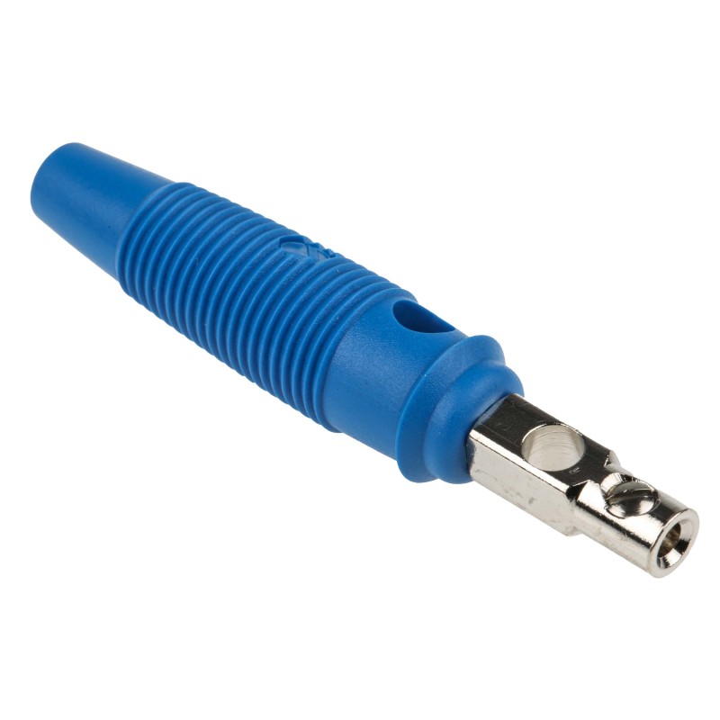 20 pcs - 930726102 Hirschmann Test & Measurement Blue Male Banana Plug, 4 mm Connector, Screw Termination, 16A, 60 V, 60V dc, Ni