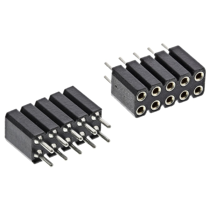 20 pcs - 803-87-010-10-001101 Preci-Dip 803 Series Straight PCB Mount PCB Socket, 10-Contact, 2-Row, 2.54mm Pitch, Solder Termin