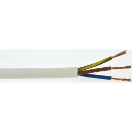 1 Reel of 100 M - RS PRO 3 Core Power Cable, 1 mm², 100m, White PVC Sheath, 3183Y, 10 A, 300 V, 500 V