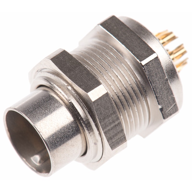 1 pcs - Binder Circular Connector, 7 Contacts, Panel Mount, M9 Connector, Socket, Male, IP40, 711 Series