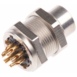 1 pcs - Binder Circular Connector, 7 Contacts, Panel Mount, M9 Connector, Socket, Male, IP40, 711 Series