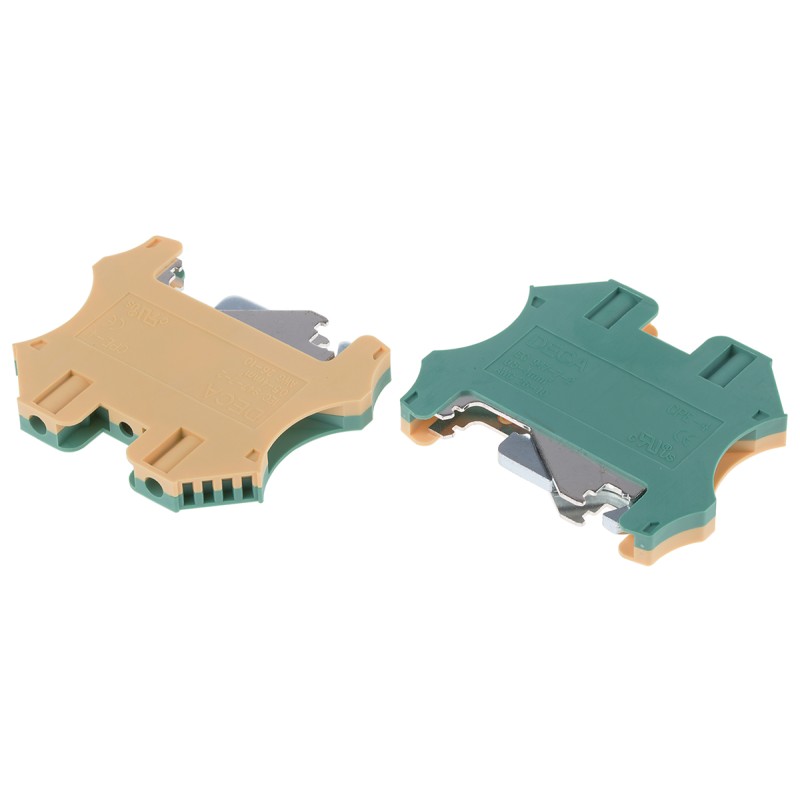 20 pcs - RS PRO 2-Way DIN Rail Earth Block, 0.5 to 4mm², 26 - 10 AWG Wire, Screw