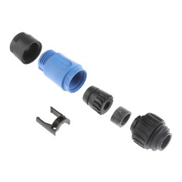 1 pcs - Amphenol Industrial Circular Connector, 3 + PE Contacts, Cable Mount, Plug, Male, IP65, IP67, Ecomate Series