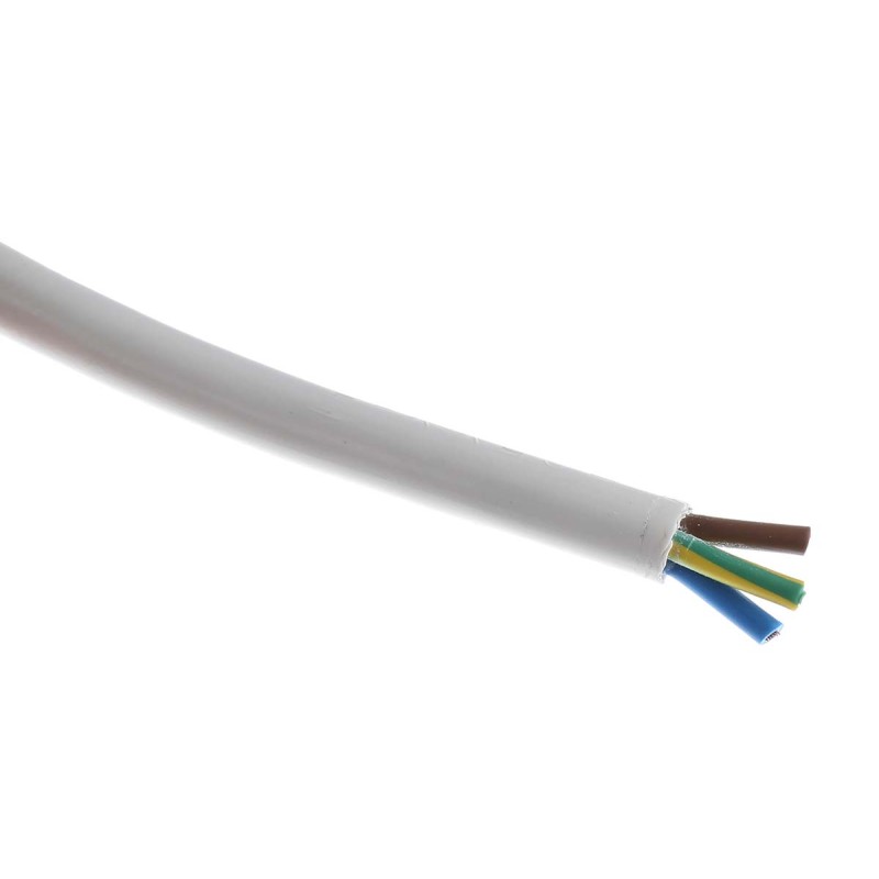 1 Reel of 100 M - RS PRO 3 Core Power Cable, 1.25 mm², 100m, White PVC Sheath, 3183Y, 13 A, 500 V
