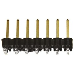 50 pcs - TSW-107-08-L-S-RA Samtec TSW Series Right Angle Through Hole Pin Header, 7 Contact(s), 2.54mm Pitch, 1 Row(s), Unshroud