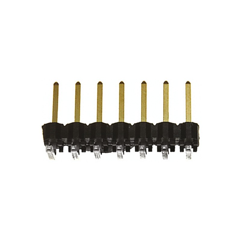50 pcs - TSW-107-08-L-S-RA Samtec TSW Series Right Angle Through Hole Pin Header, 7 Contact(s), 2.54mm Pitch, 1 Row(s), Unshroud