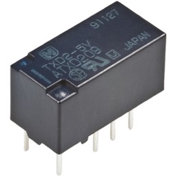 1 pcs - Panasonic PCB Mount Latching Signal Relay, 12V dc Coil, 2A Switching Current, DPDT