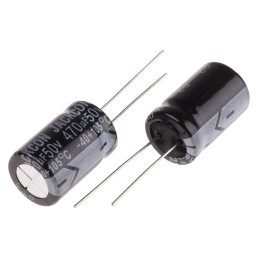 50 pcs - RS PRO 470μF Aluminium Electrolytic Capacitor 50V dc, Radial, Through Hole