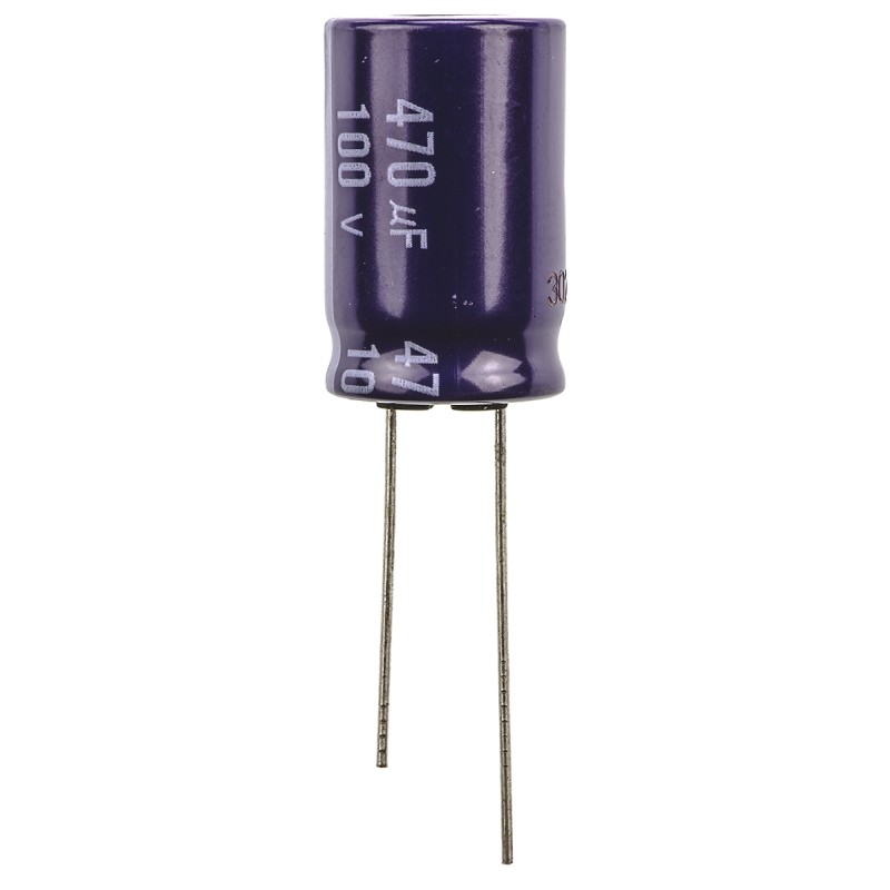 20 pcs - ECA2AM471 Panasonic 470μF Aluminium Electrolytic Capacitor 100V dc, Radial, Through Hole - ECA2AM471