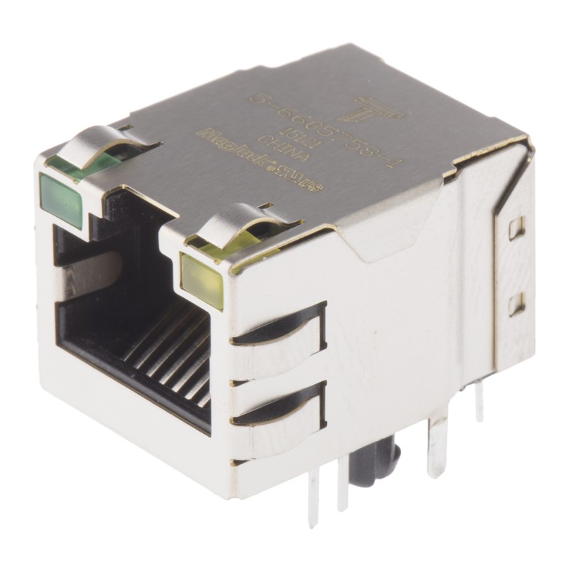 1 pcs - Bel-Stewart MagJack Series Female RJ45 Connector, Through Hole, STP Shield