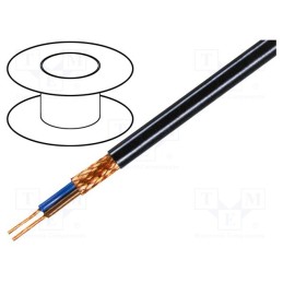 20 m : C1035 - Wire, 1x0.35mm2, shielded,braid made of copper wires, black, 49V