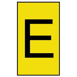 1 Bag of 250 - HellermannTyton Ovalgrip Slide On Cable Markers, Black on Yellow, Pre-printed 'E', 1.7 - 3.6mm Cable