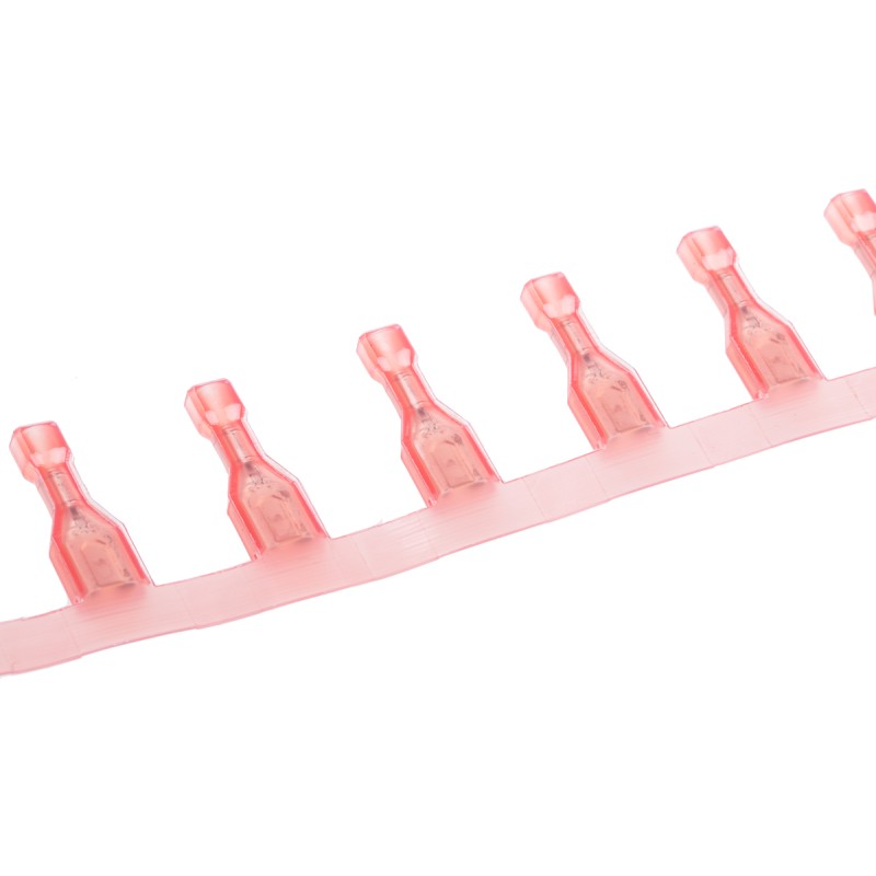 100 pcs - 2-520193-2 TE Connectivity Ultra-Fast .187 Red Insulated Female Spade Connector, Receptacle, 4.75 x 0.81mm Tab Size, 0