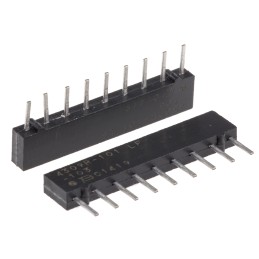 5 pcs - Bourns, 4600X 10kΩ ±2% Bussed Resistor Array, 8 Resistors, 1.13W total, SIP