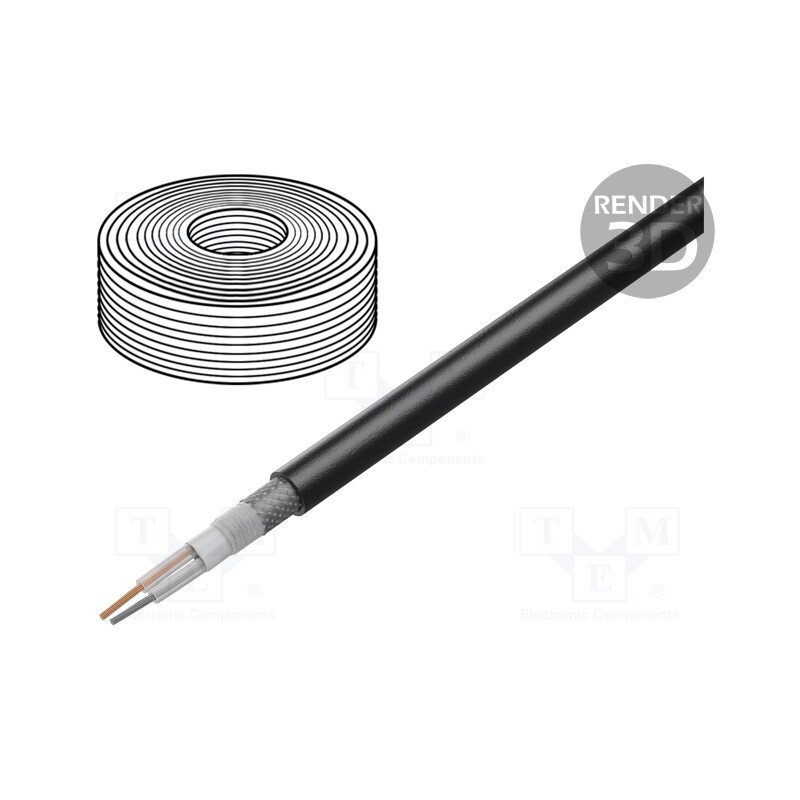 10 m : C128 BLACK - Wire: microphone cable, 2x0.35mm2, black, OFC, -15÷70°C, PVC