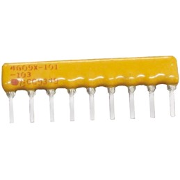 100 pcs - 4609X-101-470LF Bourns, 4600X 47Ω ±1Ω Bussed Resistor Array, 8 Resistors, 1.13W total, SIP, Through Hole