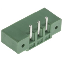 50 pcs - RS PRO 3.81mm Pitch 3 Way Right Angle Pluggable Terminal Block, Header, Through Hole, Solder Termination