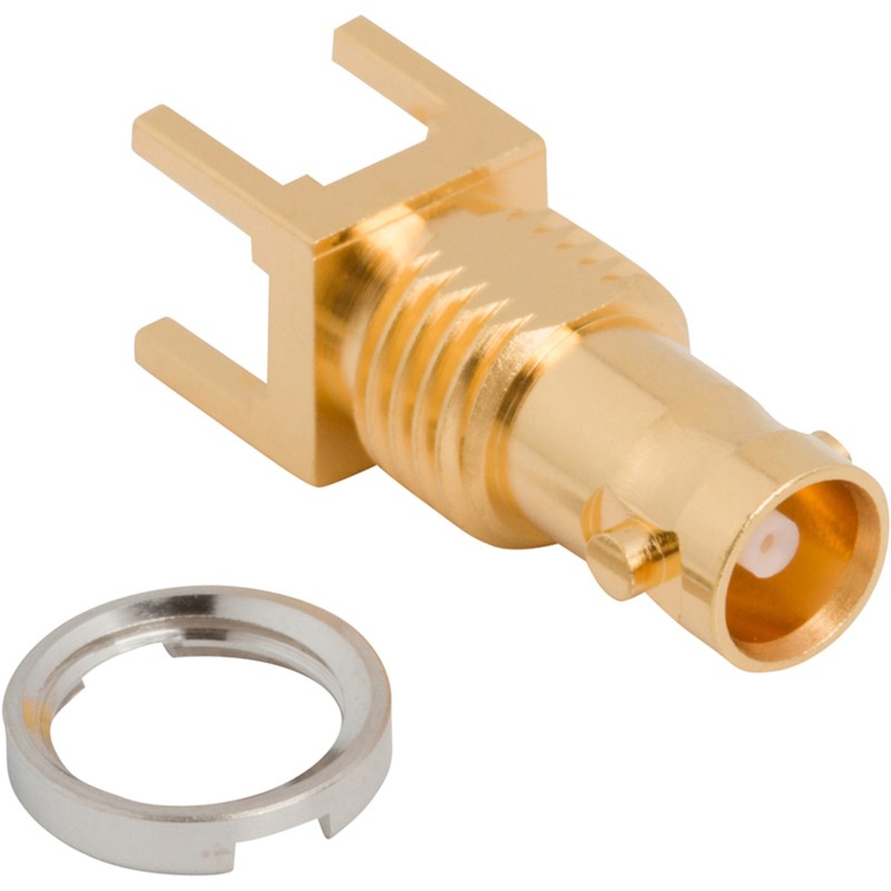1 pcs - Amphenol RF HD-BNC Series, jack Bulkhead HD-BNC Connector, Solder Termination, Straight Body
