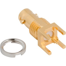 1 pcs - Amphenol RF HD-BNC Series, jack Bulkhead HD-BNC Connector, Solder Termination, Straight Body