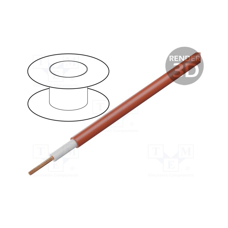 20 m : C205-RED - Wire, 1x0.5mm2, stranded, OFC, PVC, red, 49V, -15÷70°C, 100m, Class: 6