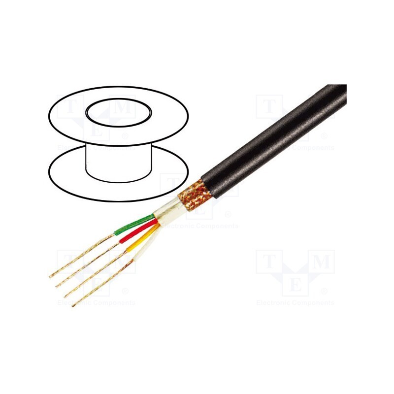 20 m : C255 - Wire: microphone cable, 2x0.22mm2, black, OFC, -15÷70°C, PVC