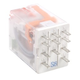 1 pcs - Relpol Plug In Power Relay, 24V ac Coil, 10A Switching Current, 3PDT