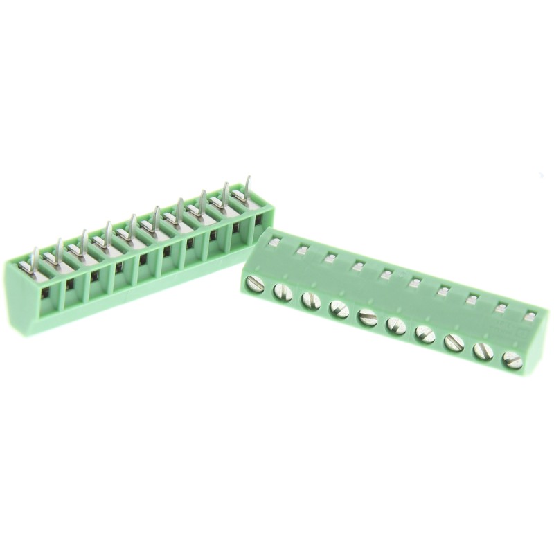 5 pcs - Phoenix Contact MKKDS 1/10-3.81 Series PCB Terminal Block, 10-Contact, 3.81mm Pitch, Through Hole Mount, 1-Row, Screw