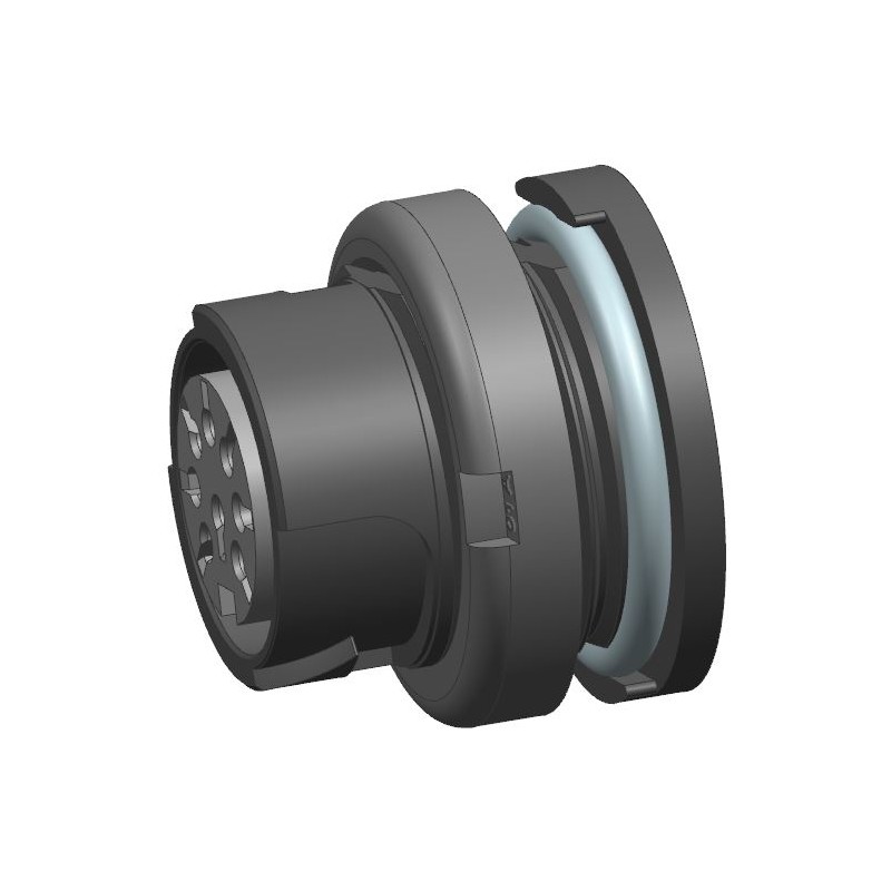 1 pcs - Amphenol Industrial Circular Connector, 8 Contacts, Cable Mount, M16 Connector, Socket, Female, IP68, Quicklock