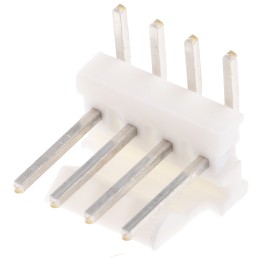 50 pcs - 640457-4 TE Connectivity MTA-100 Series Right Angle Through Hole Pin Header, 4 Contact(s), 2.54mm Pitch, 1 Row(s), Unsh