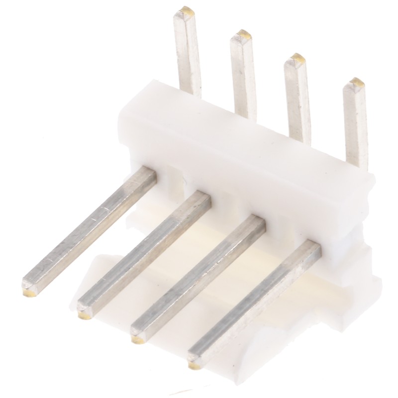 50 pcs - 640457-4 TE Connectivity MTA-100 Series Right Angle Through Hole Pin Header, 4 Contact(s), 2.54mm Pitch, 1 Row(s), Unsh